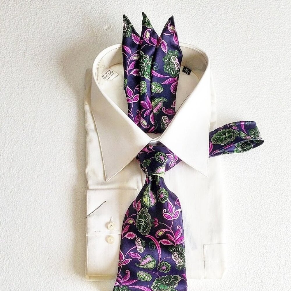 Italo ferretti silk two-toned tie